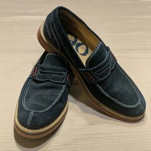 Suede Navy 1901's with Red Trim